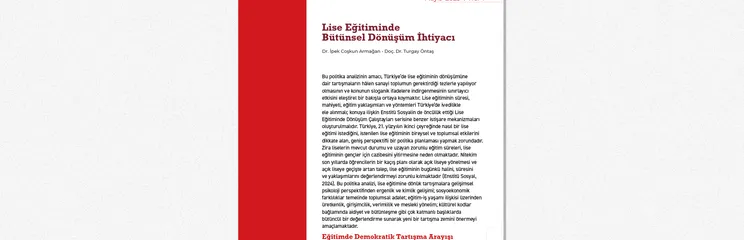 Lise Eğitiminde Bütünsel Dönüşüm İhtiyacı
